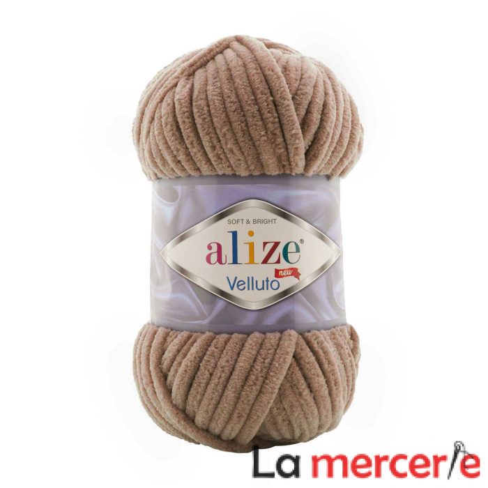 Fir din Micropoliester, Alize Velluto, 100g, cod culoare 329, Maro deschis - imagine 1